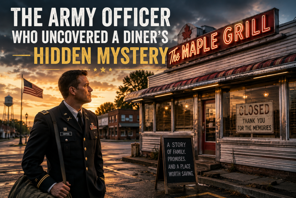 Army officer returning home to investigate a closed small-town diner
