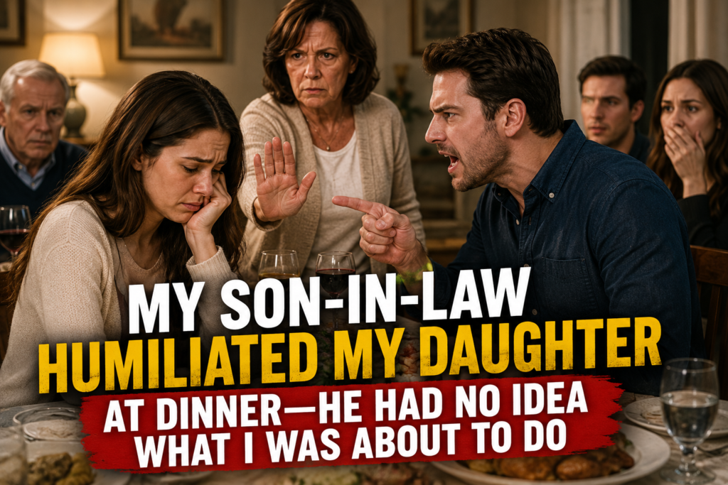 My Son-in-Law Humiliated My Daughter at Dinner—He Had No Idea What I Was About to Do